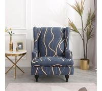 Hixingo 2 Pezzi Copripoltrona con Orecchie Elasticizzato, Copripoltrona 1 Posto Moda Copripoltrone Lavabile Copri Poltrona Soggiorno Fantasia Clubhouse Copertura Poltrona (Blu1)