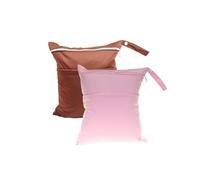 Hixingo 2 pezzi Porta Pannolini Lavabili Riutilizzabile, Salviette da Borsa Organizzatore Wetbag Impermeabile Borsa Pannolini con Zip per Viaggio, Passeggino, Spiaggia, Piscina (Stile 10,30x36cm)