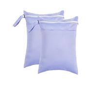 Hixingo 2 Pezzi Tinta Unita Porta Pannolini Lavabili Riutilizzabile, Salviette da Borsa Organizzatore Wetbag Impermeabile Borsa Pannolini con Zip per Viaggio,Spiaggia,Piscina (Viola Chiaro)