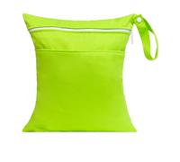 Hixingo 30x36cm Porta Pannolini Lavabili Riutilizzabile, Salviette da Borsa Organizzatore Wetbag Impermeabile Borsa Pannolini con Zip per Viaggio, Passeggino, Spiaggia (Verde,1 Pack)