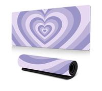 Hixingo 3D Amore Tappetino Mouse, Tappetino Mouse XXL/XL/L, Tappetino Mouse Gaming con Base in Antiscivolo e Bordi Cuciti, Mouse Pad per Ufficio e Casa (600 * 300 * 3mm,Viola)