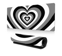 Hixingo 3D Amore Tappetino Mouse, Tappetino Mouse XXL/XL/L, Tappetino Mouse Gaming con Base in Antiscivolo e Bordi Cuciti, Mouse Pad per Ufficio e Casa (600 * 300 * 3mm,nero)