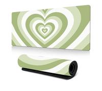 Hixingo 3D Amore Tappetino Mouse, Tappetino Mouse XXL/XL/L, Tappetino Mouse Gaming con Base in Antiscivolo e Bordi Cuciti, Mouse Pad per Ufficio e Casa (900 * 400 * 3mm,Verde)