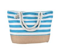 Hixingo 3D Borsa da Mare Grande XXL Donna Uomo, Borsa da Spiaggia Capiente Pieghevole e Leggera per Spiaggia Piscina Viaggio Palestra Shopping Sport e Vacanza (50 * 12 * 35cm,Strisce blu)