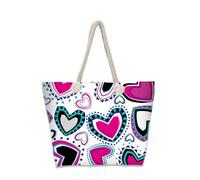Hixingo 3D Borsa da Mare Grande XXL Donna Uomo, Borsa da Spiaggia Capiente Pieghevole e Leggera per Spiaggia Piscina Viaggio Palestra Shopping Sport e Vacanza (35x12x34CM,Lettera d'amore 2)