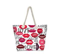 Hixingo 3D Borsa da Mare Grande XXL Donna Uomo, Borsa da Spiaggia Capiente Pieghevole e Leggera per Spiaggia Piscina Viaggio Palestra Shopping Sport e Vacanza (35x12x34CM,Lettera d'amore 4)