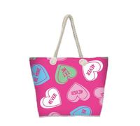 Hixingo 3D Borsa da Mare Grande XXL Donna Uomo, Borsa da Spiaggia Capiente Pieghevole e Leggera per Spiaggia Piscina Viaggio Palestra Shopping Sport e Vacanza (35x12x34CM,Cuore d'amore 8)