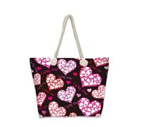 Hixingo 3D Borsa da Mare Grande XXL Donna Uomo, Borsa da Spiaggia Capiente Pieghevole e Leggera per Spiaggia Piscina Viaggio Palestra Shopping Sport e Vacanza (35x12x34CM,Lettera d'amore 9)