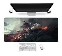 Hixingo 3D Modello del Serbatoio Tappetino Mouse, Tappetino Mouse XXL/XL/L, Tappetino Mouse Gaming con Base in Antiscivolo e Bordi Cuciti, Mouse Pad per Ufficio e Casa (700x300x3mm,C)