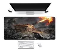 Hixingo 3D Modello del Serbatoio Tappetino Mouse, Tappetino Mouse XXL/XL/L, Tappetino Mouse Gaming con Base in Antiscivolo e Bordi Cuciti, Mouse Pad per Ufficio e Casa (900x400x3mm,E)