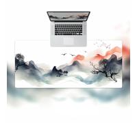 Hixingo 3D Paesaggio Tappetino Mouse, Tappetino Mouse XXL/XL/L, Tappetino Mouse Gaming con Base in Antiscivolo e Bordi Cuciti, Mouse Pad per Ufficio e Casa (800 * 300 * 2mm,oche selvatiche)