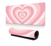 Hixingo 3D Tappetino Mouse, Tappetino Mouse XXL/XL/L, Amore Multicolore Tappetino Mouse Gaming con Base in Antiscivolo e Bordi Cuciti, Mouse Pad per Casa Ufficio (700x300x3mm,Rosa chiaro)