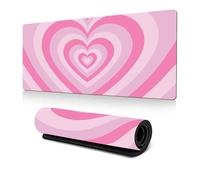 Hixingo 3D Tappetino Mouse, Tappetino Mouse XXL/XL/L, Amore Multicolore Tappetino Mouse Gaming con Base in Antiscivolo e Bordi Cuciti, Mouse Pad per Casa Ufficio (700x300x3mm,Rosa)