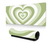 Hixingo 3D Tappetino Mouse, Tappetino Mouse XXL/XL/L, Amore Multicolore Tappetino Mouse Gaming con Base in Antiscivolo e Bordi Cuciti, Mouse Pad per Casa Ufficio (900x400x3mm,Verde)