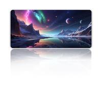 Hixingo 3D Tappetino Mouse, Tappetino Mouse XXL/XL/L, Paesaggio dell'aurora Tappetino Mouse Gaming con Base in Antiscivolo e Bordi Cuciti, Mouse Pad per Casa Ufficio (900x400x3mm,Pianeta)