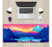 Hixingo 3D Tappetino Mouse, Tappetino Mouse XXL/XL/L, Paesaggio Dipinto Tappetino Mouse Gaming con Base in Antiscivolo e Bordi Cuciti, Mouse Pad per Casa Ufficio (Acquerello,600x300x3mm)