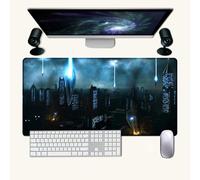 Hixingo 3D Universo Tappetino Mouse, Tappetino Mouse XXL/XL/L, Tappetino Mouse Gaming con Base in Antiscivolo e Bordi Cuciti, Mouse Pad per Ufficio e Casa (900x400x3mm,Universo 1)