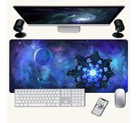 Hixingo 3D Universo Tappetino Mouse, Tappetino Mouse XXL/XL/L, Tappetino Mouse Gaming con Base in Antiscivolo e Bordi Cuciti, Mouse Pad per Ufficio e Casa (800x300x3mm,spazio)