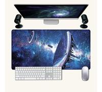 Hixingo 3D Universo Tappetino Mouse, Tappetino Mouse XXL/XL/L, Tappetino Mouse Gaming con Base in Antiscivolo e Bordi Cuciti, Mouse Pad per Ufficio e Casa (700x300x3mm,universo 3)