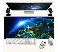 Hixingo 3D Universo Tappetino Mouse, Tappetino Mouse XXL/XL/L, Tappetino Mouse Gaming con Base in Antiscivolo e Bordi Cuciti, Mouse Pad per Ufficio e Casa (600x300x3mm,Terra)