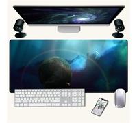Hixingo 3D Universo Tappetino Mouse, Tappetino Mouse XXL/XL/L, Tappetino Mouse Gaming con Base in Antiscivolo e Bordi Cuciti, Mouse Pad per Ufficio e Casa (600x300x3mm,pianeta 3)
