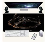 Hixingo 3D Universo Tappetino Mouse, Tappetino Mouse XXL/XL/L, Tappetino Mouse Gaming con Base in Antiscivolo e Bordi Cuciti, Mouse Pad per Ufficio e Casa (800x300x3mm,astronave 3)