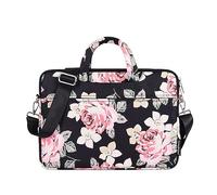 Hixingo Borsa per Laptop 13 14 15 Pollici, Impermeabile Rosa Borsa PC Portatili Borsa Notbook Borsa a Tracolla con Cinghia per Trolley Multifunzionale Borsa Messenger (Nero,15 Pollici)