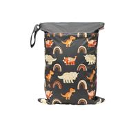 Hixingo Borsa Porta Pannolini Impermeabile, Borsa Pannolini Lavabili Riutilizzabile Wetbag con Cerniera 1/2/4 Pezzi Wet Bag Organizzatore per Bambini, Viaggio (Motivo dinosauro D,2 Pezzi)