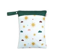 Hixingo Borsa Porta Pannolini Impermeabile, Borsa Pannolini Lavabili Riutilizzabile Wetbag con Cerniera 1/2/4 Pezzi Wet Bag Organizzatore per Bambini, Viaggio Spiaggia (Nuvole A,2 Pezzi)