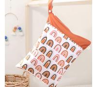 Hixingo Borsa Porta Pannolini Impermeabile, Borsa Pannolini Lavabili Riutilizzabile Wetbag con Cerniera 1/2/4 Pezzi Wet Bag Organizzatore per Bambini, Viaggio (Arancione C,1 Pezzo)