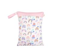 Hixingo Borsa Porta Pannolini Impermeabile, Motivo Arcobaleno Borsa Pannolini Lavabili Riutilizzabile Wetbag con Cerniera 1/2/4 Pezzi Wet Bag Organizzatore per Bambini (Nuvole,4 Pezzi)