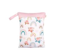 Hixingo Borsa Porta Pannolini Impermeabile, Motivo Fiore Borsa Pannolini Lavabili Riutilizzabile Wetbag con Cerniera 1/2/4 Pezzi Wet Bag Organizzatore per Bambini (Arcobaleno,4 Pezzi)