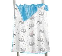 Hixingo Coperta Estiva per Bambini, Stampa Animale Coperte Minky Morbido per Culla e Carrozzine, Copertina per Ragazze Ragazzi e Neonati, Ideale Come Regalo (bradipo grigio,150x110cm)