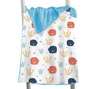 Hixingo Coperta Estiva per Bambini, Stampa Animale Coperte Minky Morbido per Culla e Carrozzine, Copertina per Ragazze Ragazzi e Neonati, Ideale Come Regalo (Pesce cartone animato,150x110cm)