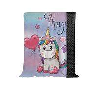 Hixingo Coperta per Neonati Minky Dots, 3d Unicorno Bifacciale Multifunzionale Morbida e Accogliente Copertina per bambino e bambina, Copertura per allattamento (palloncino d'amore,150x200cm)