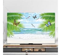 Hixingo Copertura Antipolvere per TV, Motivo Vista Mare 3D, Copri Televisore 32-80inch, Copertura Universale (32inch, Farfalla)
