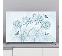 Hixingo Copertura Antipolvere TV, Motivo Fiore 3D Copri Televisore da Interno 32-80 Pollici Custodia Televisore Elastica Cover Protezione TV per Decorativa Casa (Dente di leone,32inch)
