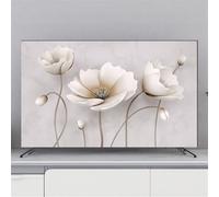 Hixingo Copertura TV Antipolvere, Motivo Fiore 3D Copri Televisore Copertura Televisore Cover TV Copri TV Protezione TV Universale Elastica Custodia Protettiva TV (32inch,Petalo bianco A)