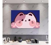 Hixingo Copertura TV Antipolvere, Stile Cartone Animato Copri Televisore Copertura Televisore Cover TV Copri TV Protezione TV Universale Custodia Protettiva TV (50inch,Gatto carino)