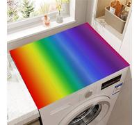 Hixingo Copri Lavatrice per Interno, Arcobaleno 3D Tappetino Lavatrice Sopra Universale Tappetino Antiscivolo per Frigorifero, Cucina, Asciugatrici, Bagni (Colorato,40x60cm)