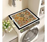 Hixingo Copri Lavatrice per Interno, Fiori del Maniero 3D Tappetino Lavatrice, Sopra Universale Tappetino Antiscivolo, per Frigorifero, Cucina, Asciugatrici, Bagni (Fiore D,50x60cm)