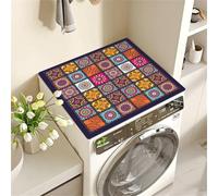 Hixingo Copri Lavatrice per Interno, Fiori del Maniero 3D Tappetino Lavatrice, Sopra Universale Tappetino Antiscivolo, per Frigorifero, Cucina, Asciugatrici, Bagni (Fiore A,60x60cm)