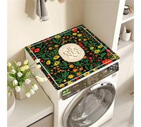 Hixingo Copri Lavatrice per Interno, Fiori del Maniero 3D Tappetino Lavatrice, Sopra Universale Tappetino Antiscivolo, per Frigorifero, Cucina, Asciugatrici, Bagni (Fiore G,50x50cm)