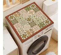 Hixingo Copri Lavatrice per Interno, Motivo Floreale Vintage 3D Tappetino Lavatrice, Sopra Universale Tappetino Antiscivolo, per Frigorifero, Cucina, Asciugatrici, Bagni (B,50x50cm)