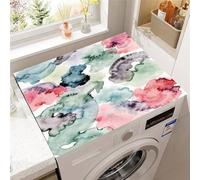 Hixingo Copri Lavatrice per Interno, Pittura a inchiostro 3D Tappetino Lavatrice Sopra Universale Tappetino Antiscivolo per Frigorifero, Cucina, Asciugatrici, Bagni (Stile 10,50x50cm)