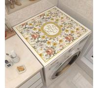 Hixingo Copri Lavatrice per Interno, Universale Tappetino Lavatrice, Sopra Universale Tappetino Antiscivolo, per Frigorifero, Cucina, Asciugatrici, Bagni, Stampa Floreale (Rose e margherite,40*50cm)