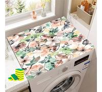 Hixingo Copri Lavatrice per Interno, Universale Tappetino Lavatrice, Sopra Universale Tappetino Antiscivolo,per Frigorifero,Cucina,Asciugatrici,Bagni,3D Pittura a Inchiostro (Farfalla,50x60cm)