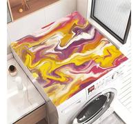 Hixingo Copri Lavatrice per Interno, Universale Tappetino Lavatrice, Sopra Universale Tappetino Antiscivolo, per Frigorifero, Cucina, Asciugatrici, Bagni, Stampa Su Marmo (Arcobaleno,50 * 60cm)
