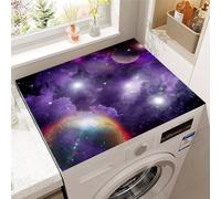 Hixingo Copri Lavatrice per Interno, Universale Tappetino Lavatrice, Sopra Universale Tappetino Antiscivolo, per Frigorifero, Cucina, Asciugatrici, Bagni, Stampa Cosmica (Stelle viola,40 * 50cm)