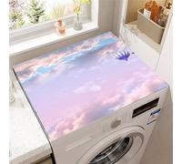 Hixingo Copri Lavatrice per Interno, Universale Tappetino Lavatrice, Sopra Universale Tappetino Antiscivolo, per Frigorifero, Cucina, Asciugatrici, Bagni (Nuvole nel cielo 6,50x50cm)